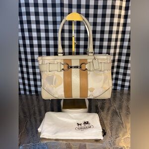 Coach Hampton Optic Signature Stripe Medium Carryall Satchel 2008